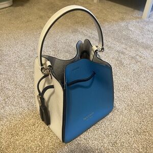 Kate Spade Busy Bucket Bag Purse Blue & White